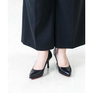 パンプス Limit till 2359 リミットティル2359 ヒール7cm ポインテッドトゥオールウェザー型押しレザーパンプス
