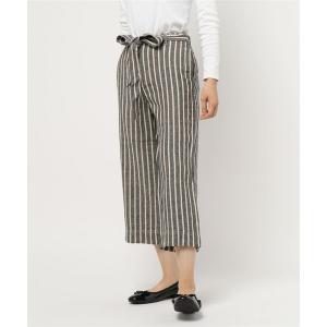 パンツ 麻レーヨン素材ワイドパンツ５５丈 レディース