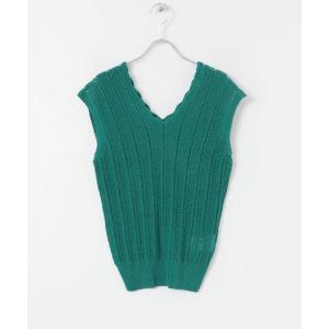 ニット スカラレースニットトップス