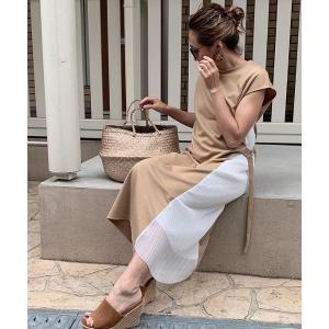 ワンピース サイドプリーツロングワンピース