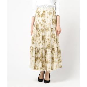 スカート タイダイ染めティアードスカート