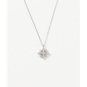 con affetto ネックレス Pt900 一粒ダイヤネックレス レディース