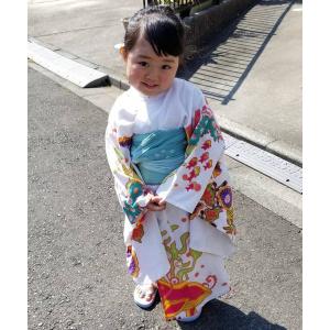 浴衣 紅型風プリントキッズ浴衣110cm