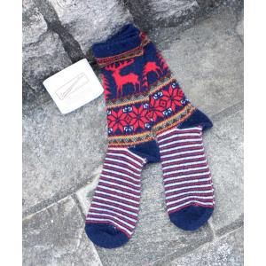 靴下 ANONYMOUSISM WOOL ディア スノーJQクルー