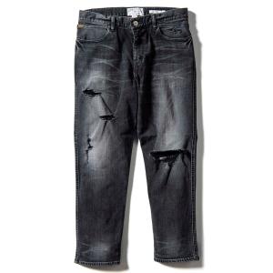 パンツ デニム ジーンズ BORN AGAINST BLACK GARAGE USED CROPPED JEANS