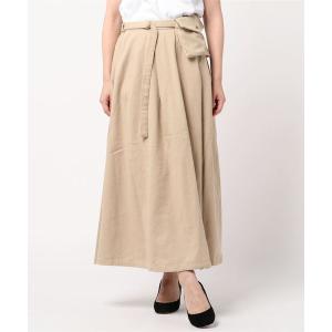 スカート 綿ツイル ウエストバッグ付きスカート