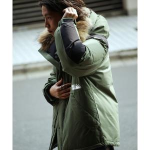 ダウン ダウンジャケット FIRST DOWN/ファーストダウン 別注ファー付きパネルショートダウン