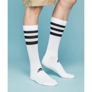 靴下 スリーストライプス クッション クルー ソックス 3足組み  ア