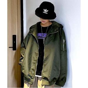 ジャケット ナイロンジャケット 【neos -addictive design-】ビッグシルエット ドルマン ナイロン フード MA-1