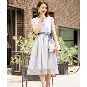 ドレス ドットチュール カシュクールデザイン ワンピース