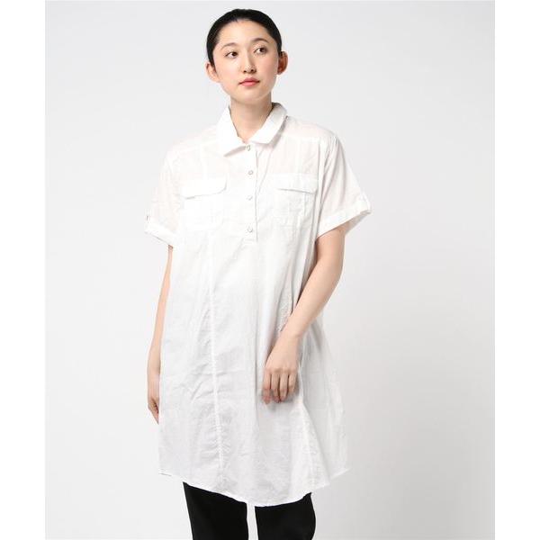 シャツワンピース ゆったりボイルロングシャツ