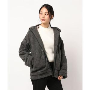 コート ムートンコート ボア パイピングフードジャケット