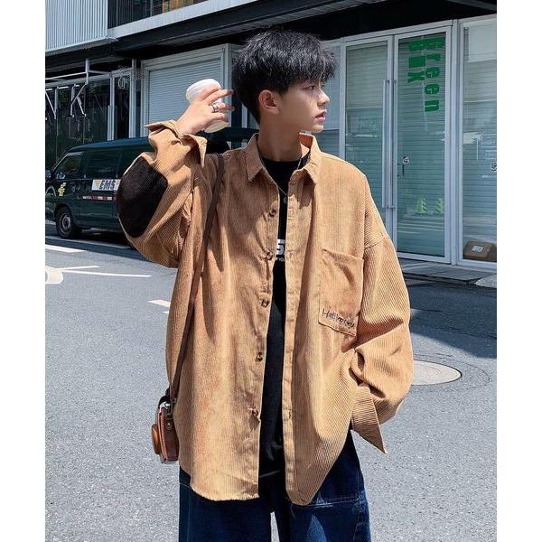 シャツ 「neos -addictive design-」ビッグシルエット コーデュロイ エルボーパ...