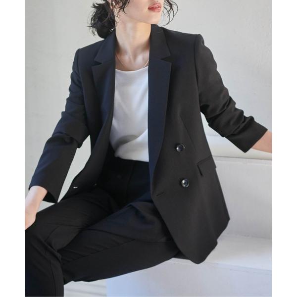 スーツ 「セットアップ対応」ウォッシャブル　単品　ダブルブレストテーラードジャケット レディース