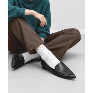 バレエシューズ パンプス 甲深デザイン フラットシューズ