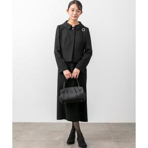 田中みな実さん 衣装着用/《勝山織》ステンカラージャケット＆タイトロングワンピース　ブラックフォーマルセットアップスーツ