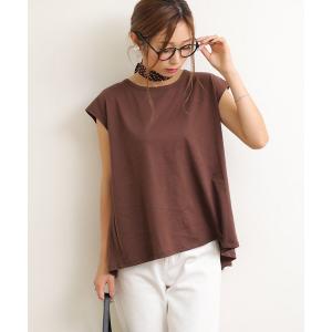 tシャツ Tシャツ コットンノースリーブバックフリルTシャツ