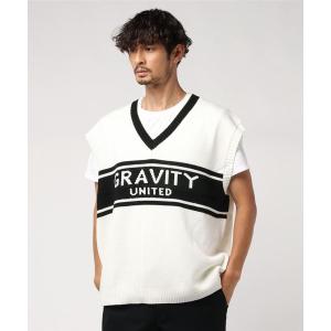 ベスト ドロップショルダーVネックジャガードニットトベスト