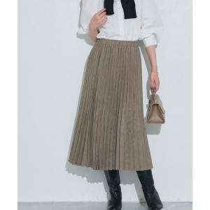 スカート スエードタッチプリーツスカート