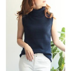 ニット タートルネックノースリーブニットトップス/510444