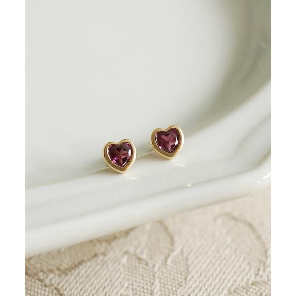 ピアス K18ロードライトガーネット セカンドピアス レディース