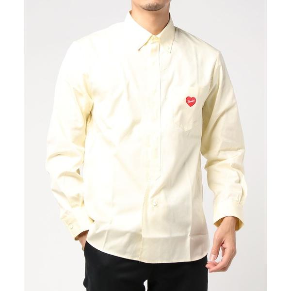 シャツ H/number_BD SHIRT / ナンバーナイン ハート刺繍 レギュラーカラー ボタン...