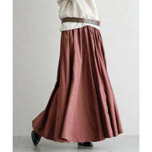 スカート ピーチスキンボリュームロングスカート