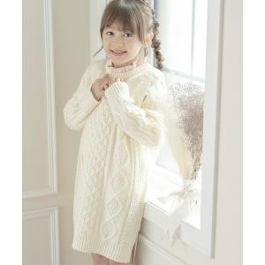 ワンピース ケーブルニットワンピース キッズ