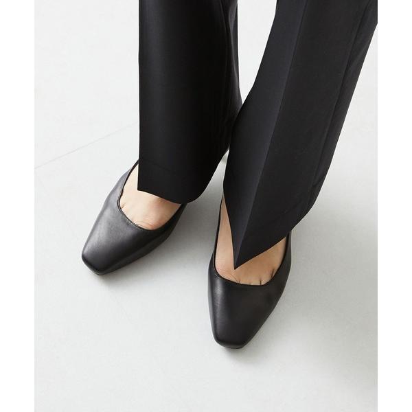 パンプス 「E幅」スクエアトゥブラックパンプスR-3103