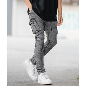 カーゴパンツ 「NULL」テーパード スリム スキニー カーゴパンツ メンズ レディース