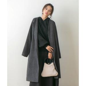 ノーカラーロングコート