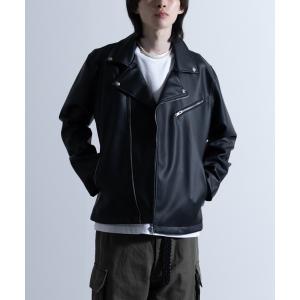 ジャケット ライダースジャケット フェイクレザー ダブルライダースジャケット