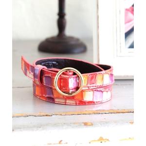 ベルト 「CLAIRE」ステンドグラスイタリアンレザーベルト レディース