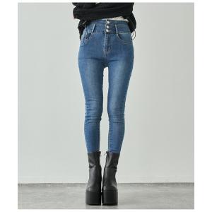 パンツ デニム ジーンズ ハイウエストデニムスキニーパンツ