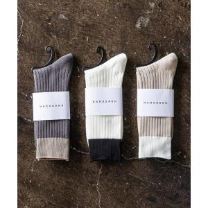 靴下 HARUSAKU CC:Mens RIB bicolor socks 3P set メンズ レディース