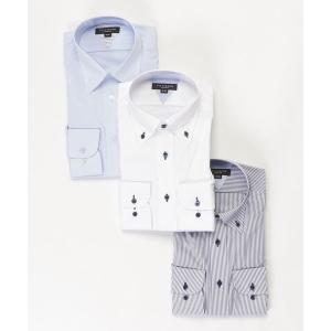 【WEB限定販売】タカキューメンズ/TAKA-Q：MEN 形態安定抗菌防臭レギュラーフィット長袖シャツ3枚セット