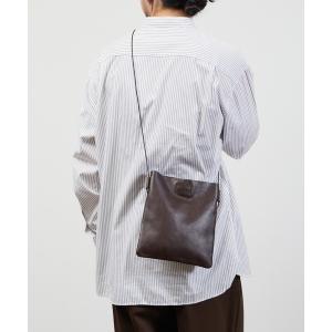 MEN'S MELROSE ショルダーバッグ シュリンクフェイクレザー/ラウンド