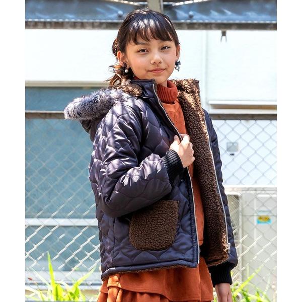 コート アウター リバーシブルボアジャケット キッズ 子供服 女の子
