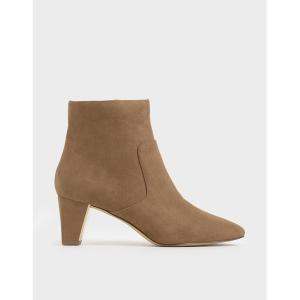 ブーツ テクスチャードチャンキーヒール アンクルブーツ / Textured Chunky Heel Ankle Boots