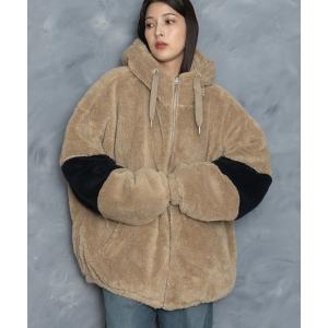 ブルゾン アウター スーパービッグシルエット もこもこボアフードブルゾン/レディース メンズ メンズ レディース