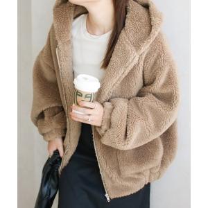 ジャケット ブルゾン オーバーサイズボアフリースフードブルゾン レディース