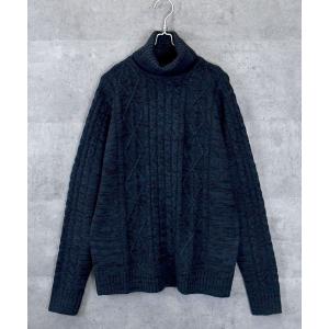 セーター ニット アラン編みタートルネックセーター メンズ レディース