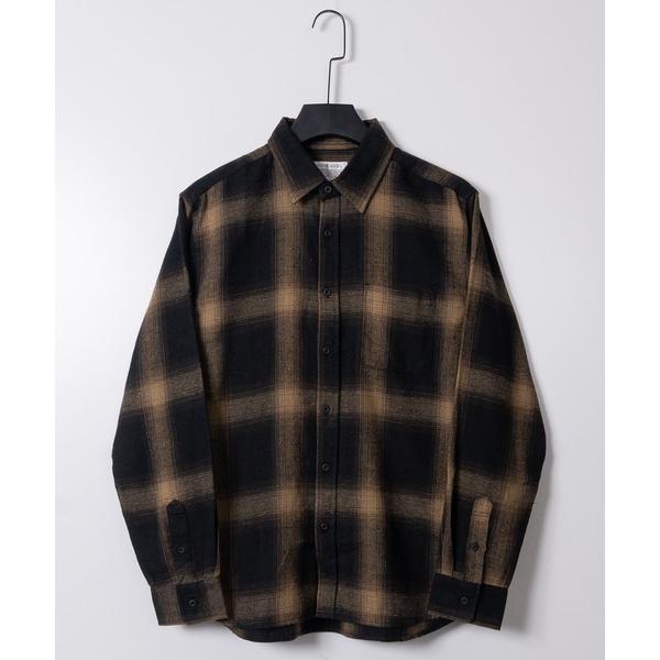 シャツ 「a」ソフトネル オンブレチェックシャツ メンズ レディース
