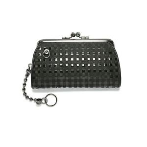 特価JAM  MADEコラボ限定　印傳屋ブラック編み込がま口財布　鹿革 JAM HOME MADE（ジャムホームメイド） 財布 印伝/印傳屋 鹿革 レザー