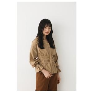 シャツ ブラウス ペプラムギャザーブラウス