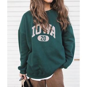 トレーナー スウェット IOWAカレッジロゴルーズスウェット レディース