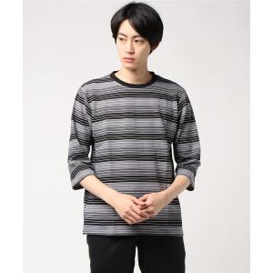 tシャツ Tシャツ ：ジャガードボーダークルーネックシャツ 6S