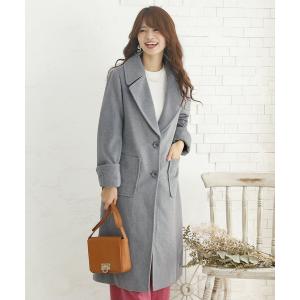 ElegChic コート チェスターコート 家で洗えるヘリンボーン柄 コート