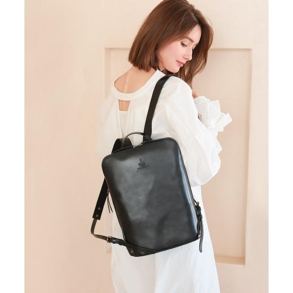 デイバック リュック キップレザー×帆布スリムリュック メンズ レディース