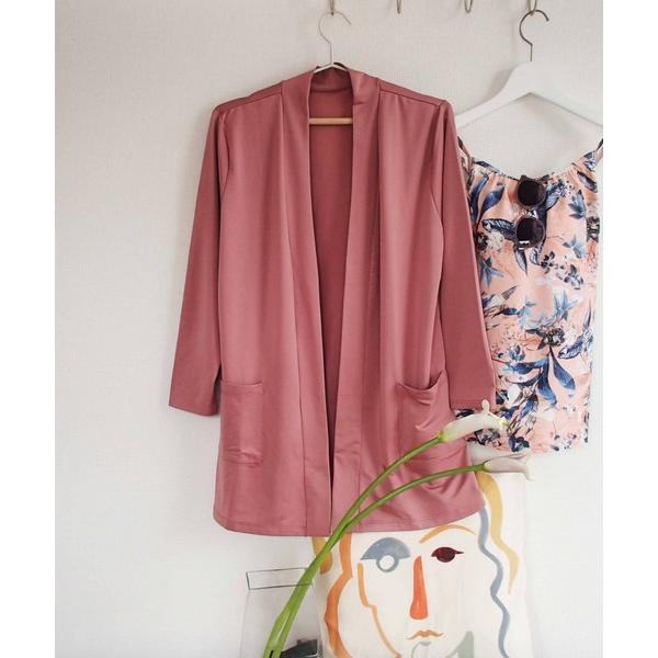 ラッシュガード Coral veil 裏起毛ベア天　温かトラベル羽織ロング丈 レディース